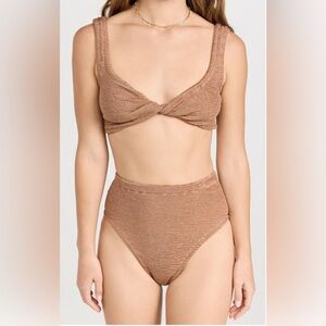 Hunza G Jamie Bikini Set in Metallic Cocoa